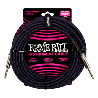 ERNIE BALL SZÖVETKÁBEL FEKETE-LILA 7,5M