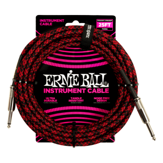 ERNIE BALL SZÖVETKÁBEL FEKETE-PIROS 7,5M