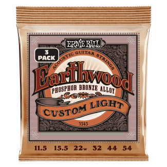 EARTHWOOD PHOSPHOR BRONZE Custom LIGHT 11.5-54 3 Pack