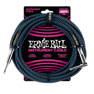 Ernie Ball Szövetkábel Fekete/Kék