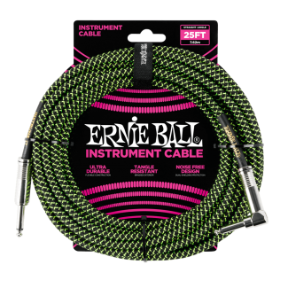 Ernie Ball Szövetkábel Fekete/Zöld
